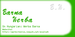 barna werba business card